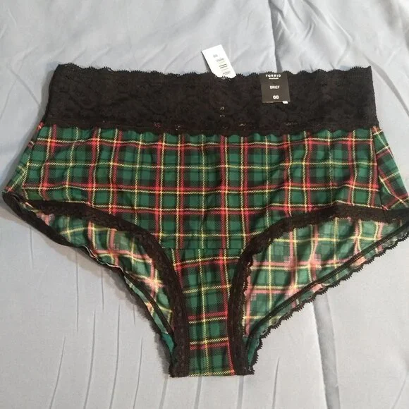 Torrid - Lace Brief Panty - NWT - M 10 - 00 - Plaid - Picture 1 of 5